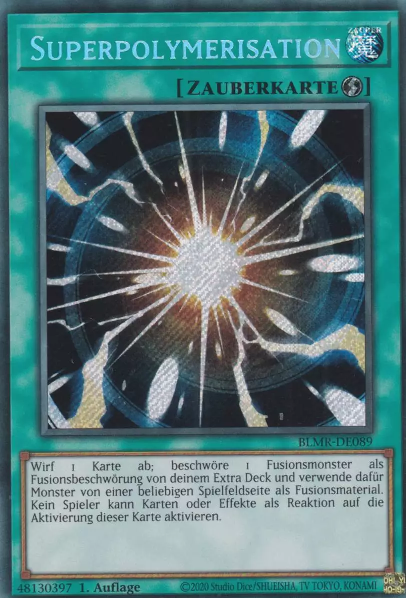 Superpolymerisation BLMR-DE089 ist in Secret Rare Yu-Gi-Oh Karte aus Battles of Legend Monstrous Revenge 1.Auflage