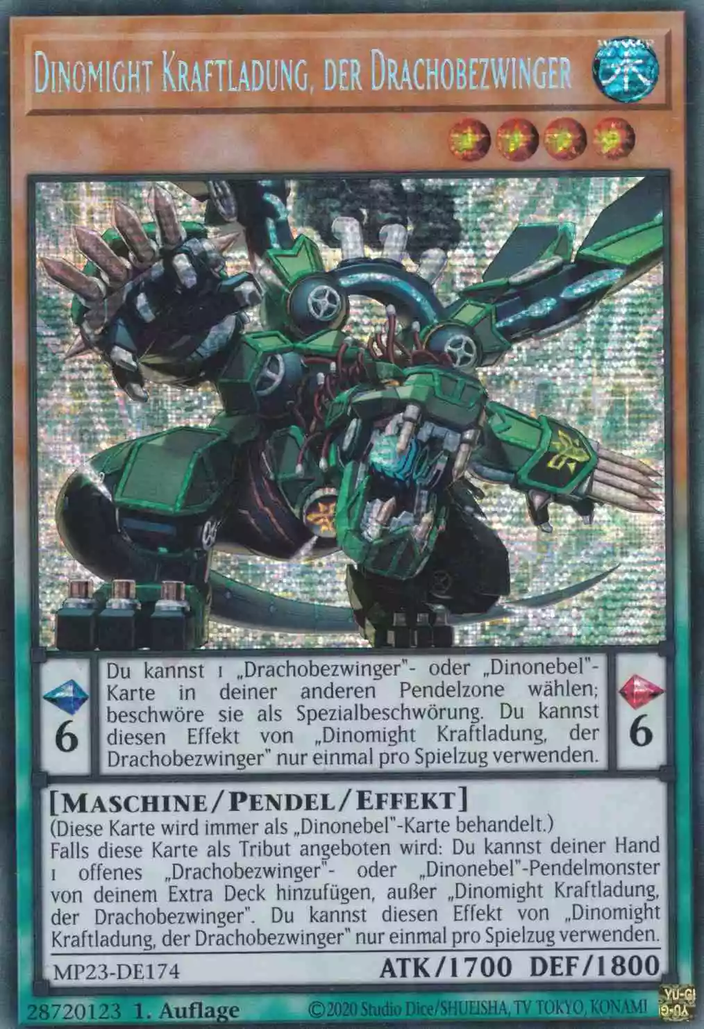 mp23-de174-dinomight-kraftladung-der-drachobezwinger-prismatic-secret-rare-25th-anniversary-tin-dueling-heroes Dinomight Kraftladung, der Drachobezwinger MP23-DE174 ist in Prismatic Secret Rare Yu-Gi-Oh Karte aus 25th Anniversary Tin Dueling Heroes 1.Auflage