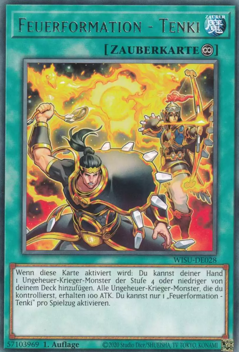 Feuerformation - Tenki WISU-DE028 ist in Rare Yu-Gi-Oh Karte aus Wild Survivors 1.Auflage