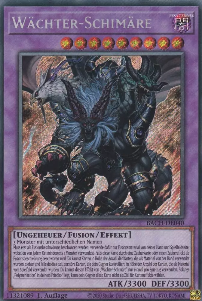 Wächter-Schimäre BACH-DE040 ist in Secret Rare Yu-Gi-Oh Karte aus Battle of Chaos 1.Auflage