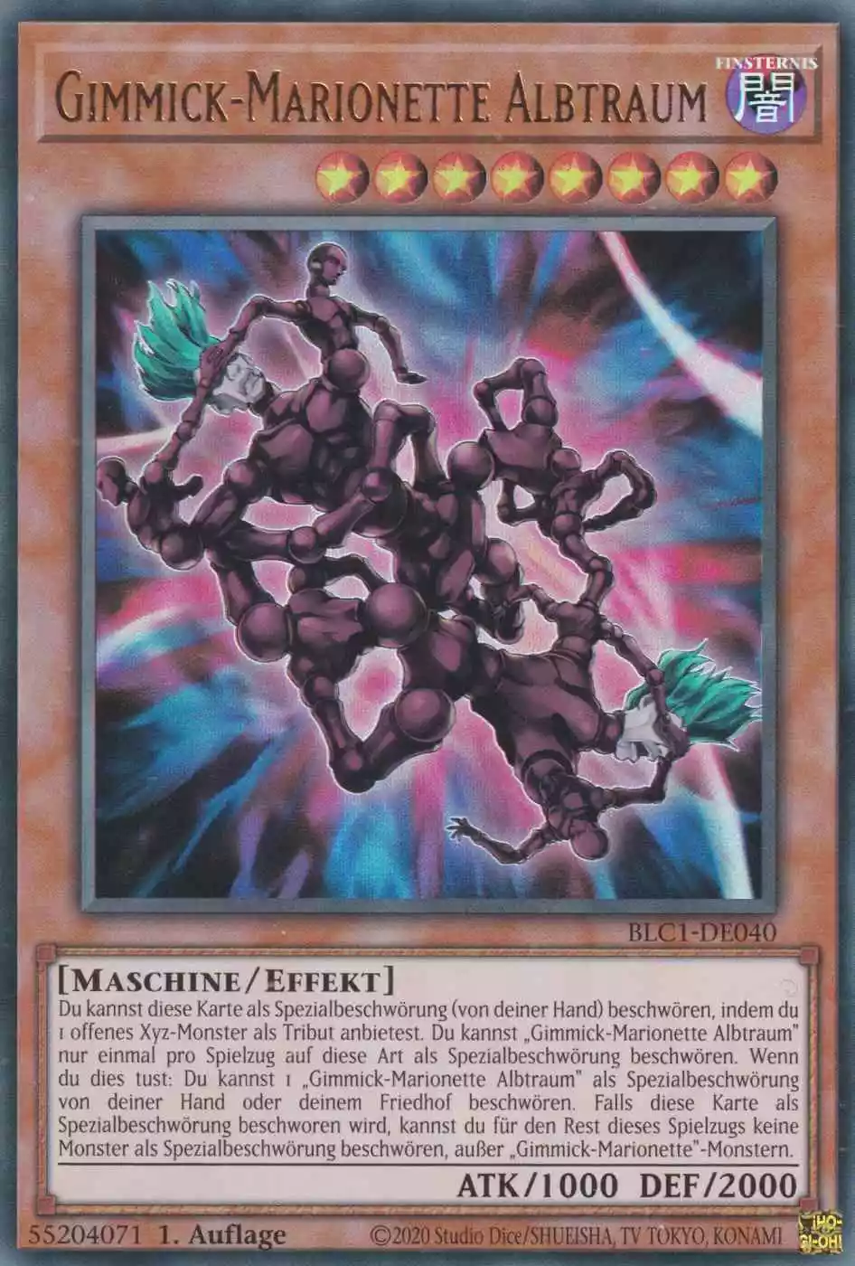 Gimmick-Marionette Albtraum BLC1-DE040 ist in Ultra Rare Yu-Gi-Oh Karte aus Battles of Legend Chapter 1 1.Auflage