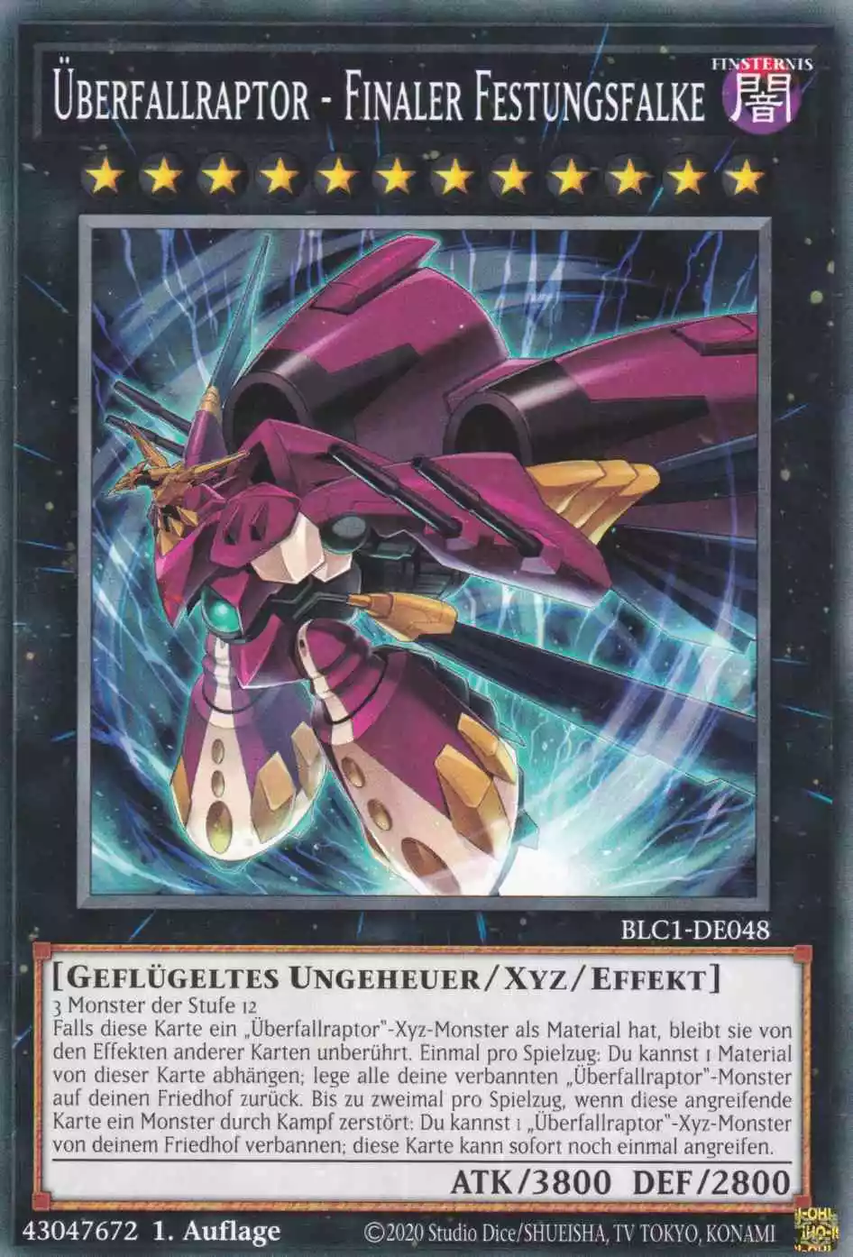 Überfallraptor - Finaler Festungsfalke BLC1-DE048 ist in Common Yu-Gi-Oh Karte aus Battles of Legend Chapter 1 1.Auflage