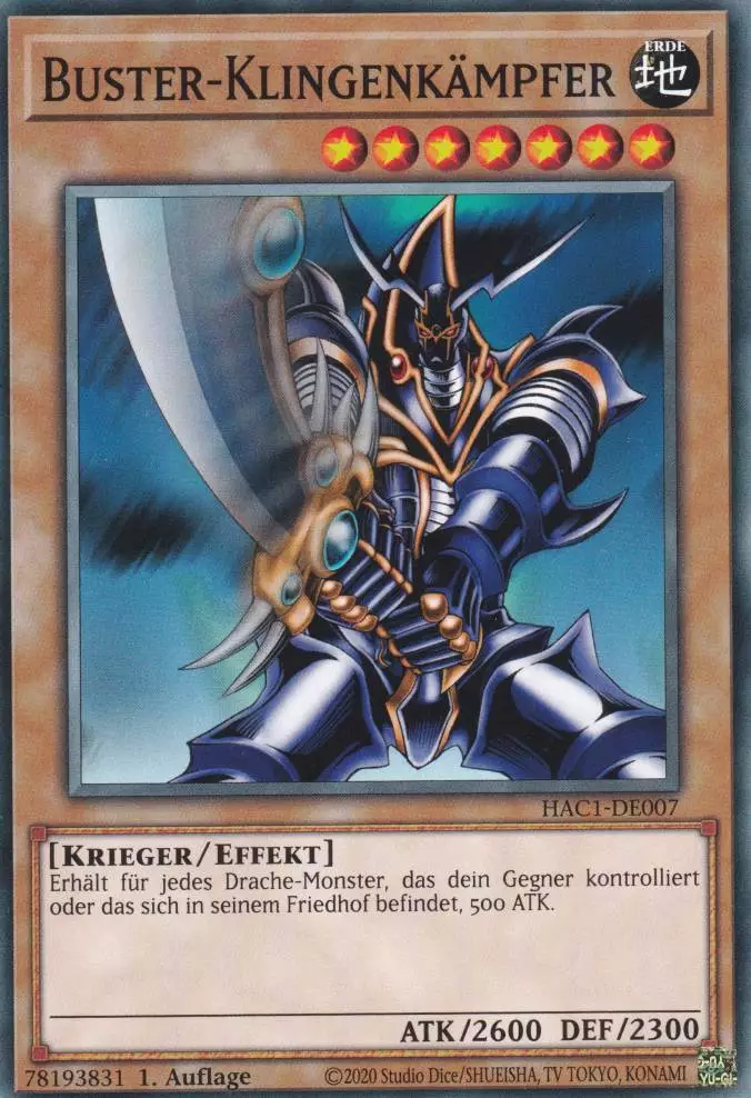 Buster-Klingenkämpfer HAC1-DE007 ist in Common Yu-Gi-Oh Karte aus Hidden Arsenal Chapter 1 1.Auflage
