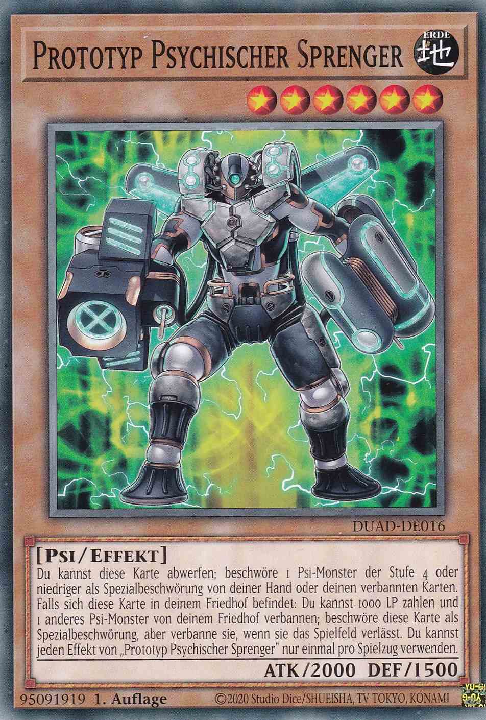 Prototyp Psychischer Sprenger DUAD-DE016 ist in Common Yu-Gi-Oh Karte aus Duelist’s Advance 1.Auflage