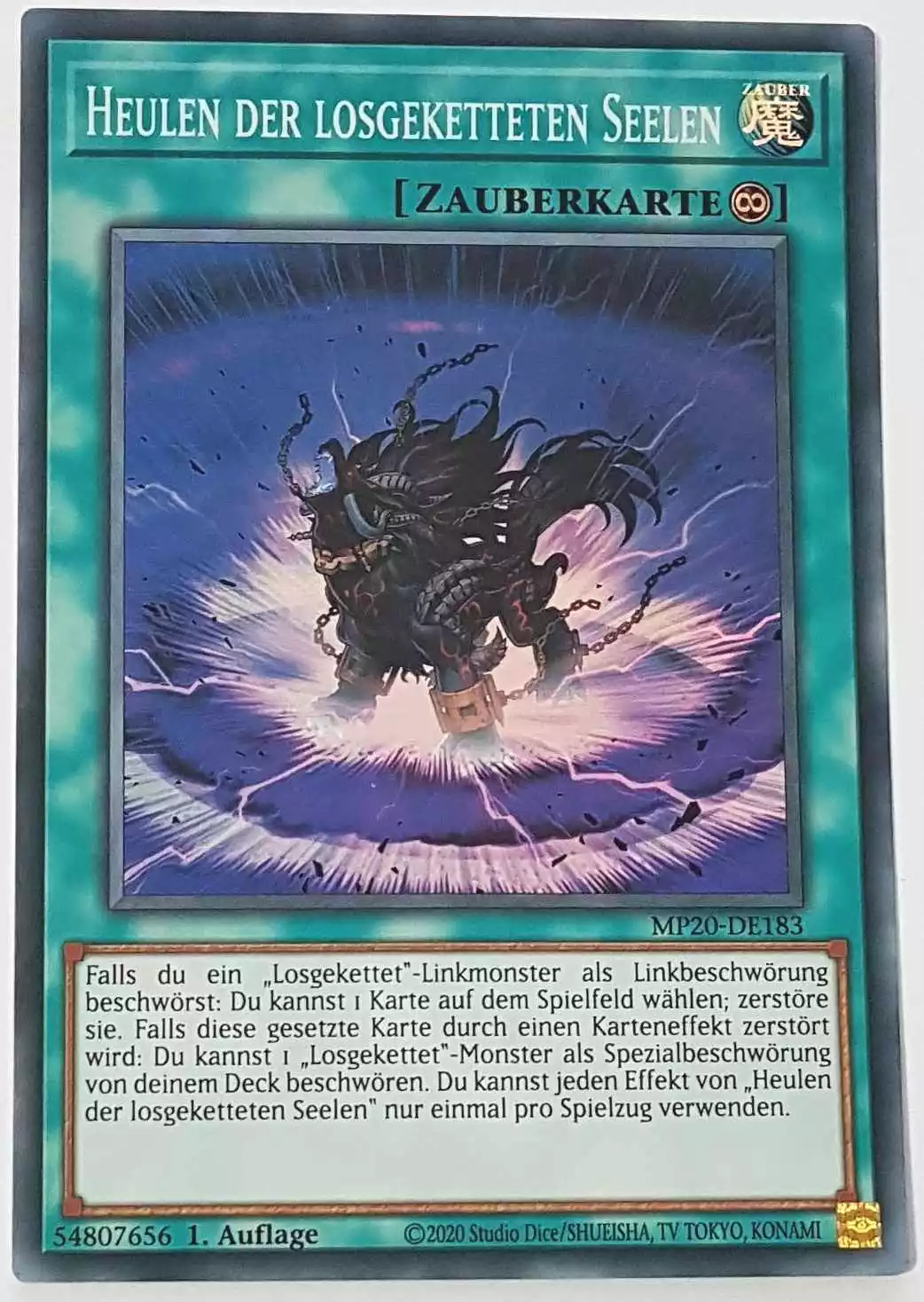 Heulen der losgeketteten Seelen MP20-DE183 ist in Super Rare Yu-Gi-Oh Karte aus 2020 Tin of Lost Memories 1.Auflage