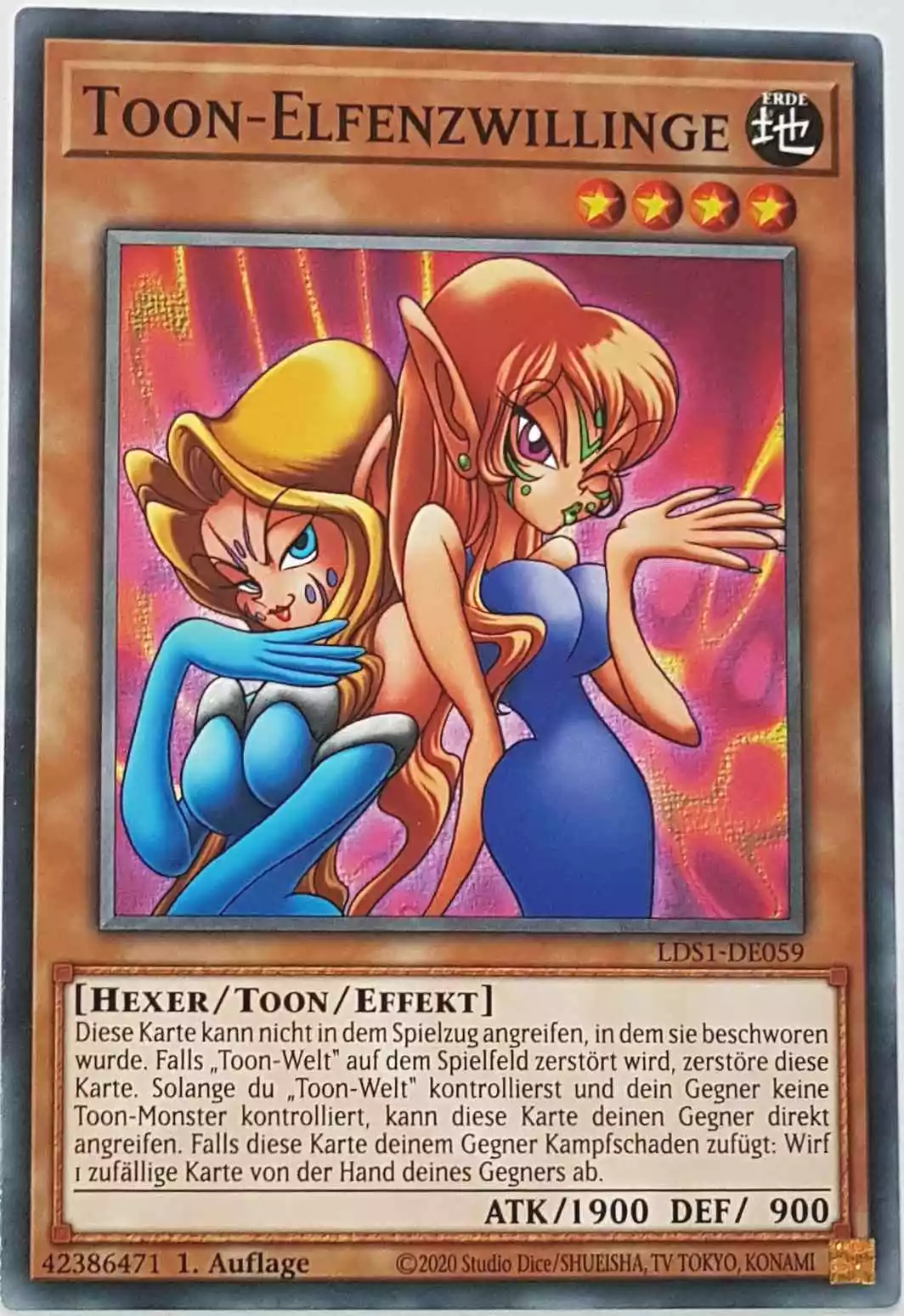 Toon-Elfenzwillinge LDS1-DE059 ist in Common Yu-Gi-Oh Karte aus Legendary Duelists: Season 1 1.Auflage