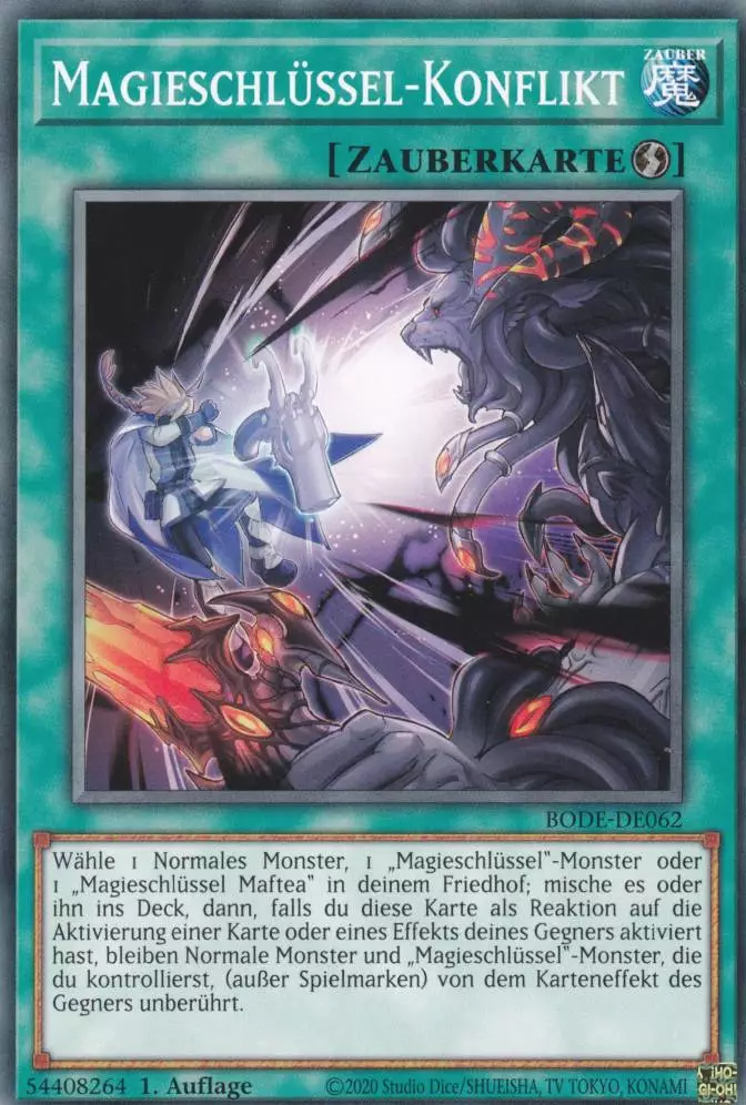 Magieschlüssel-Konflikt BODE-DE062 ist in Common Yu-Gi-Oh Karte aus Burst of Destiny 1.Auflage