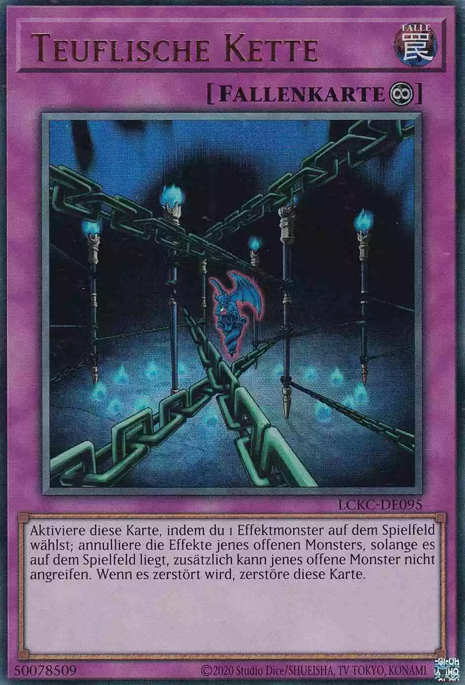 Teuflische Kette LCKC-DE095 ist in Ultra Rare Yu-Gi-Oh Karte aus Legendary Collection Kaiba unlimitiert