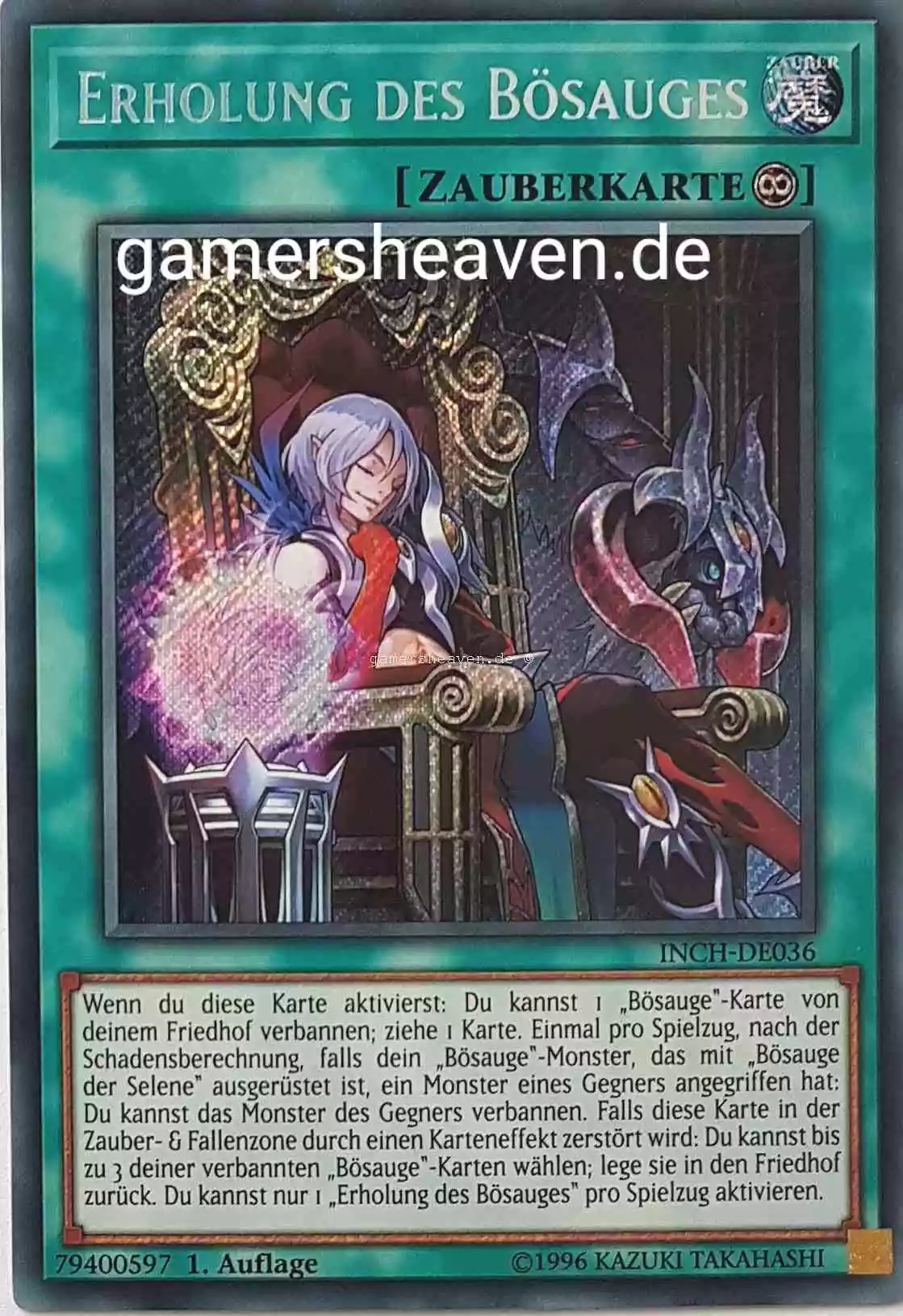 Erholung des Bösauges INCH-DE036 ist in Secret Rare Yu-Gi-Oh Karte aus The Infinity Chasers 1.Auflage