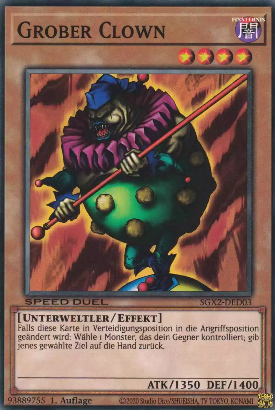 Grober Clown SGX2-DED03 ist in Common Yu-Gi-Oh Karte aus Speed Duel GX: Midterm Paradox 1.Auflage