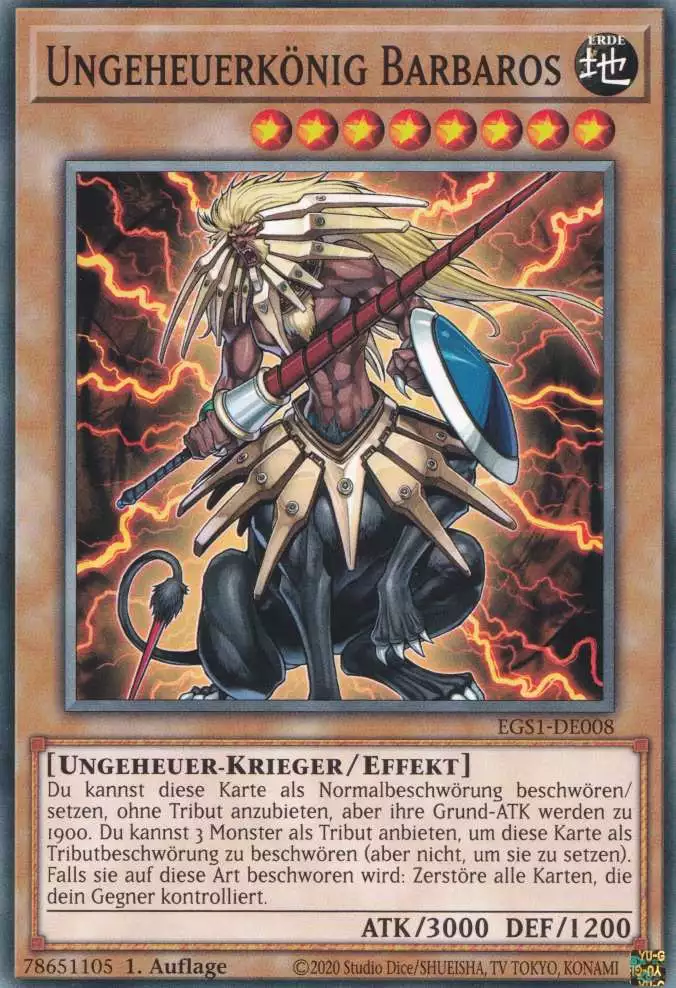 Ungeheuerkönig Barbaros EGS1-DE008 ist in Common Yu-Gi-Oh Karte aus God Deck Slifer 1.Auflage