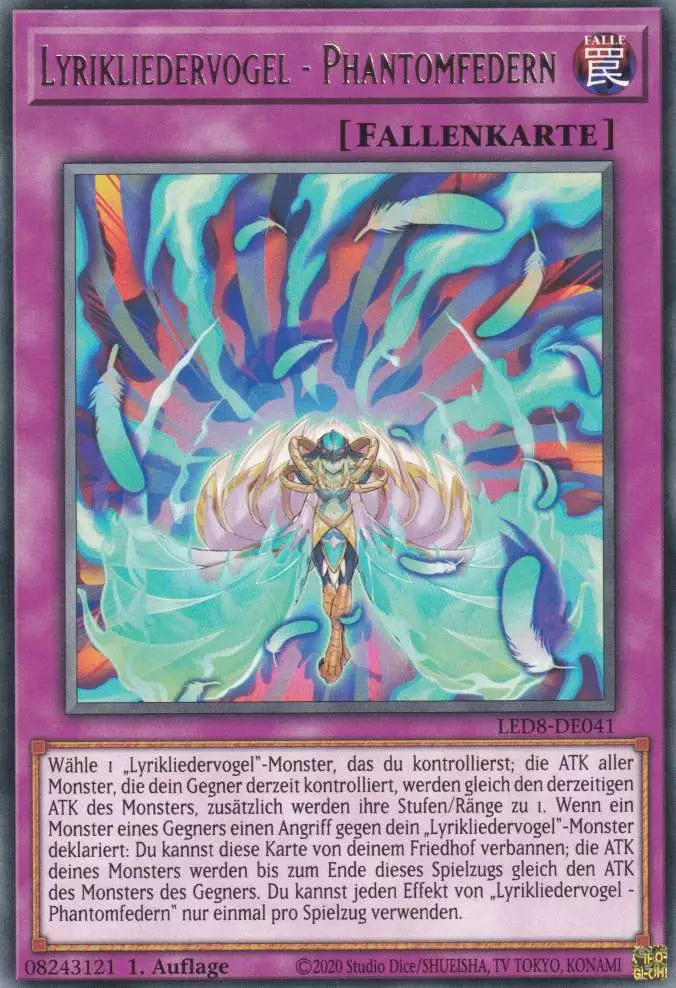 Lyrikliedervogel - Phantomfedern LED8-DE041 ist in Rare Yu-Gi-Oh Karte aus Legendary Duelists Synchro Storm 1.Auflage