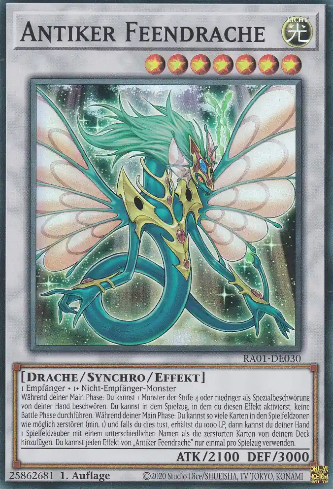 Antiker Feendrache RA01-DE030 ist in Super Rare Yu-Gi-Oh Karte aus 25th Anniversary Rarity Collection 1.Auflage