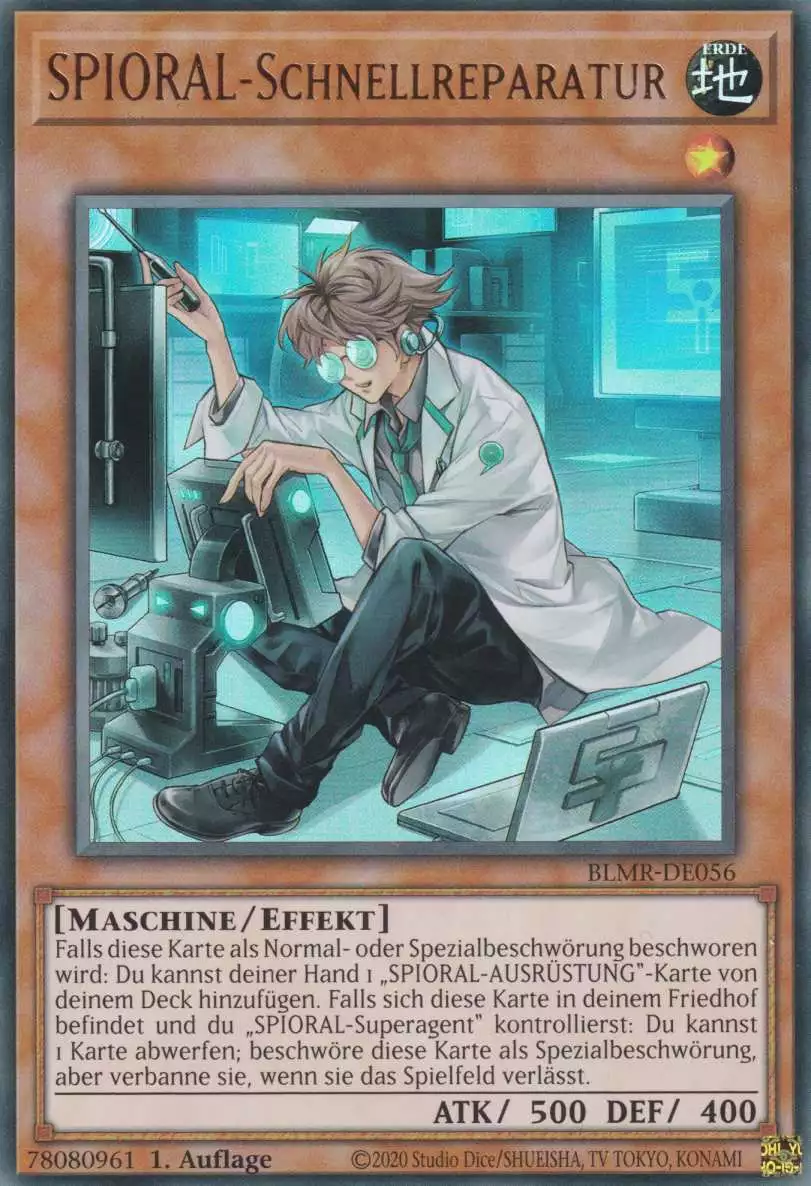 SPIORAL-Schnellreparatur BLMR-DE056 ist in Ultra Rare Yu-Gi-Oh Karte aus Battles of Legend Monstrous Revenge 1.Auflage