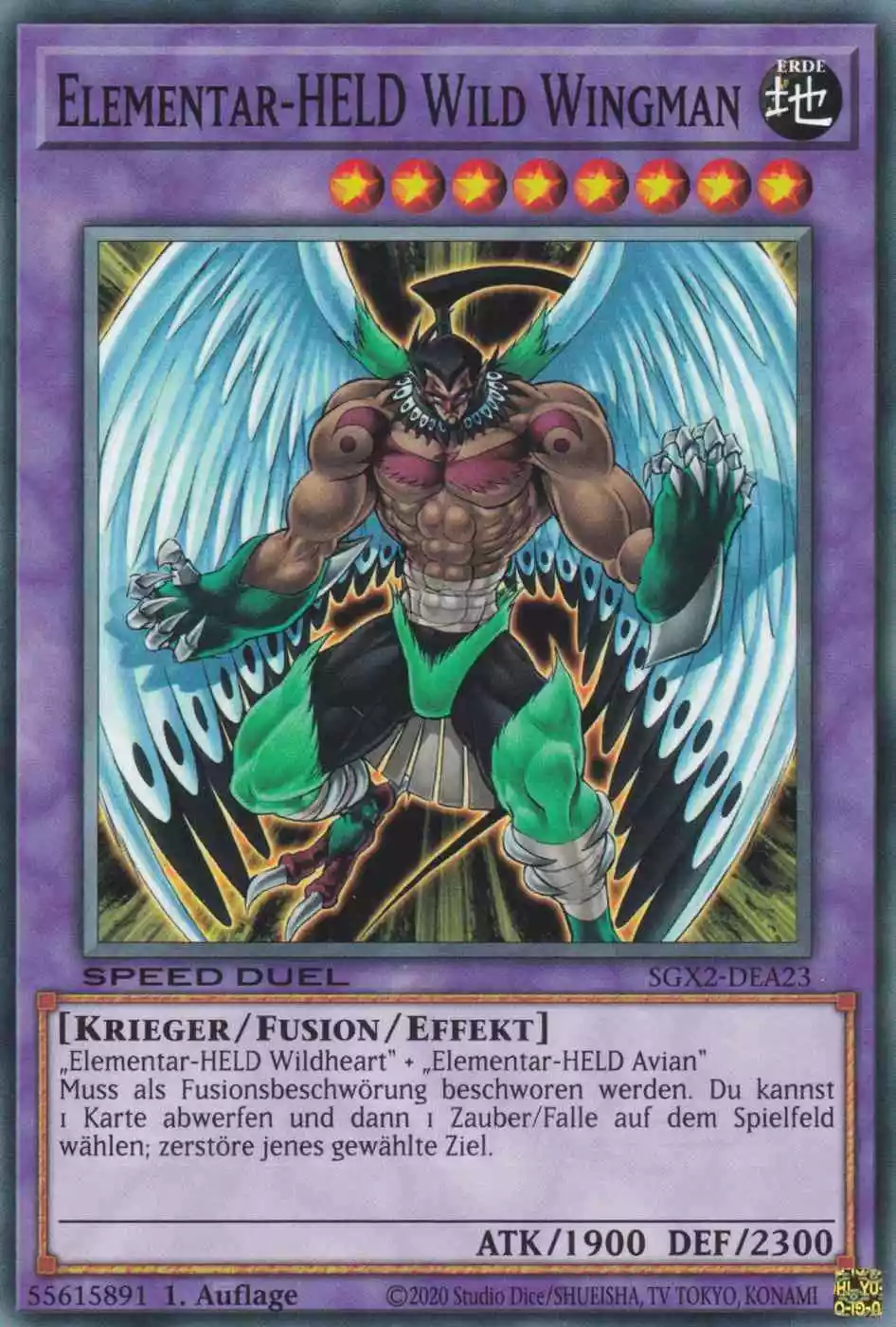 Elementar-HELD Wild Wingman SGX2-DEA23 ist in Common Yu-Gi-Oh Karte aus Speed Duel GX: Midterm Paradox 1.Auflage