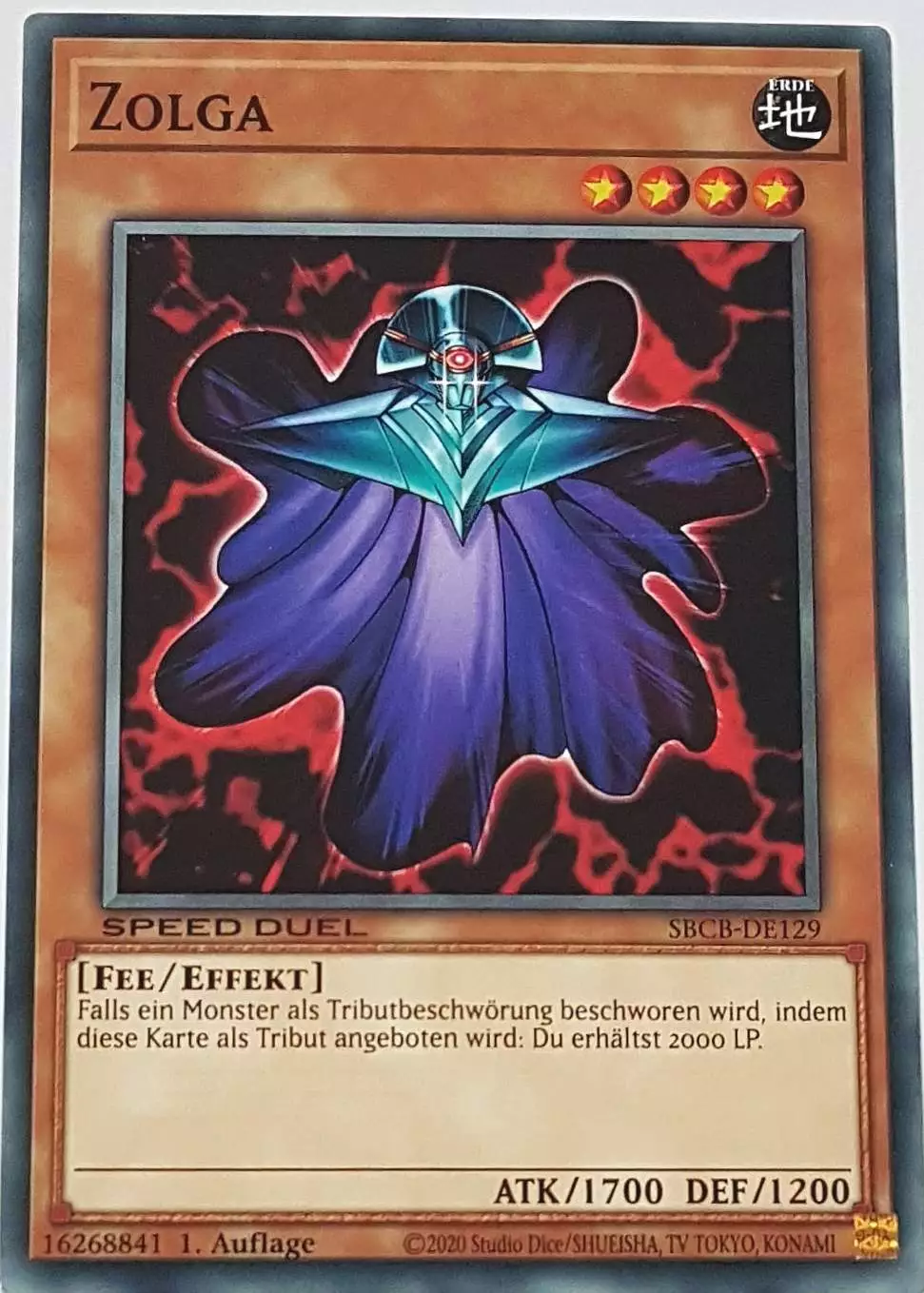 Zolga SBCB-DE129 ist in Common Yu-Gi-Oh Karte aus Speed Duel Battle City Box 1. Auflage