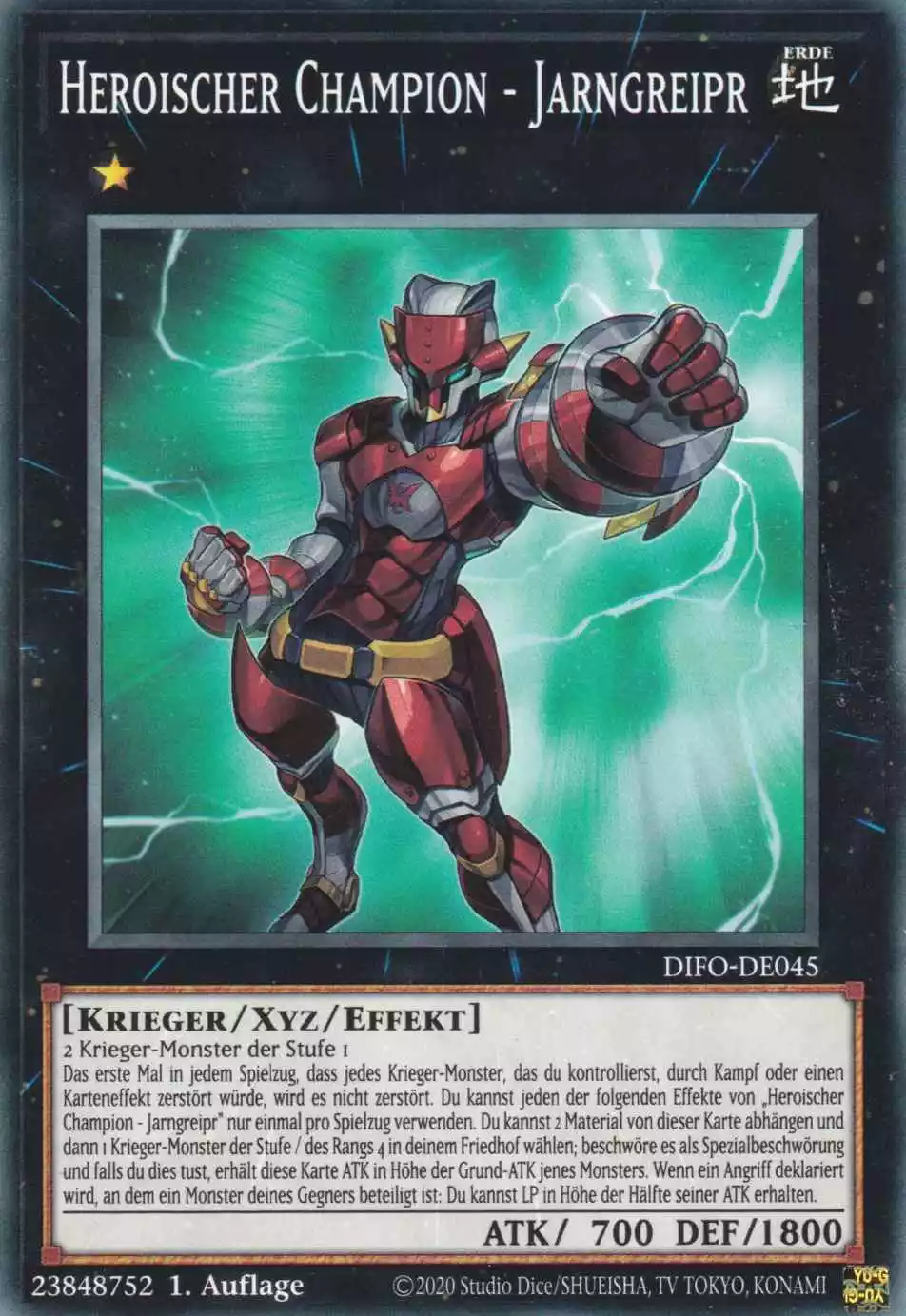 Heroischer Champion - Jarngreipr DIFO-DE045 ist in Common Yu-Gi-Oh Karte aus Dimension Force 1.Auflage