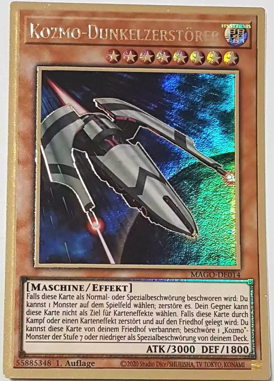 Kozmo-Dunkelzerstörer MAGO-DE014 ist in Premium Gold Rare Yu-Gi-Oh Karte aus Maximum Gold 1. Auflage