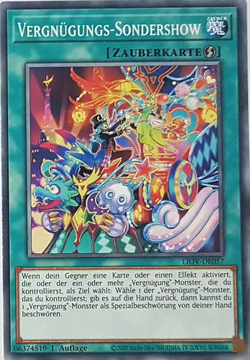 Vergnügungs-Sondershow LIOV-DE057 ist in Common Yu-Gi-Oh Karte aus Lightning Overdrive 1.Auflage