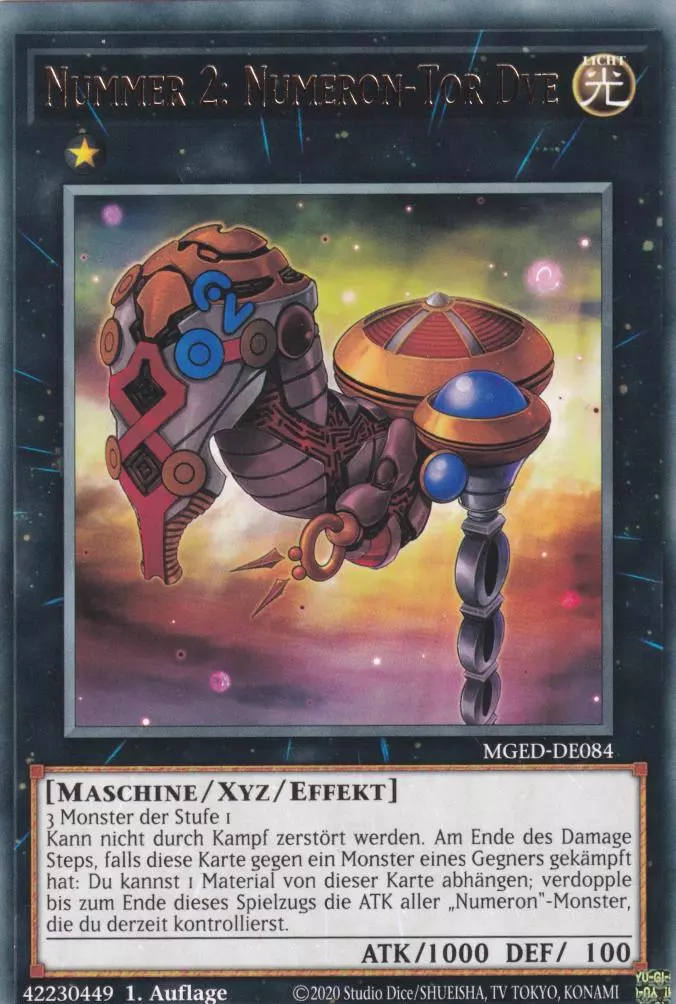 Nummer 2: Numeron-Tor Dve MGED-DE084 ist in Rare Yu-Gi-Oh Karte aus Maximum Gold El Dorado 1.Auflage