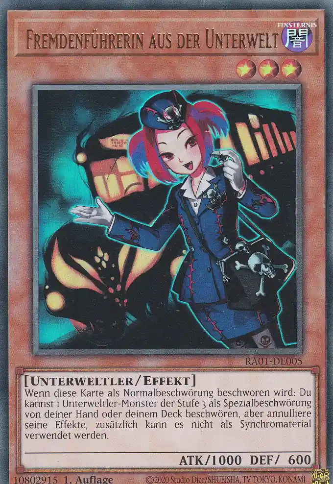 ra01-de005-ur-fremdenfuehrerin-aus-der-unterwelt-ultra-rare-25th-anniversary-rarity-collection Fremdenführerin aus der Unterwelt RA01-DE005 ist in Ultra Rare Yu-Gi-Oh Karte aus 25th Anniversary Rarity Collection 1.Auflage