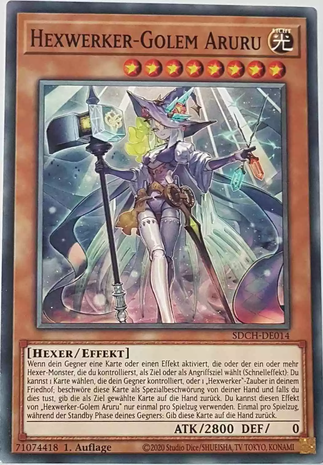 Hexwerker-Golem Aruru SDCH-DE014 ist in Common Yu-Gi-Oh Karte aus Spirit Charmers 1. Auflage