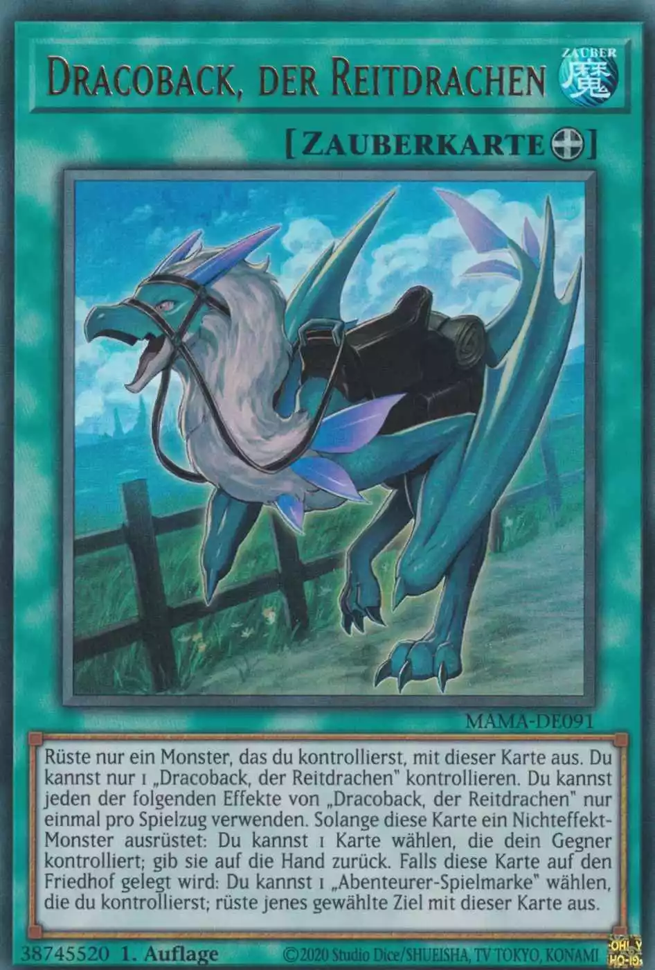 mama-de091-dracoback-der-reitdrachen-ultra-rare-magnificent-mavens Dracoback, der Reitdrachen MAMA-DE091 ist in Ultra Rare Yu-Gi-Oh Karte aus Magnificent Mavens 1.Auflage
