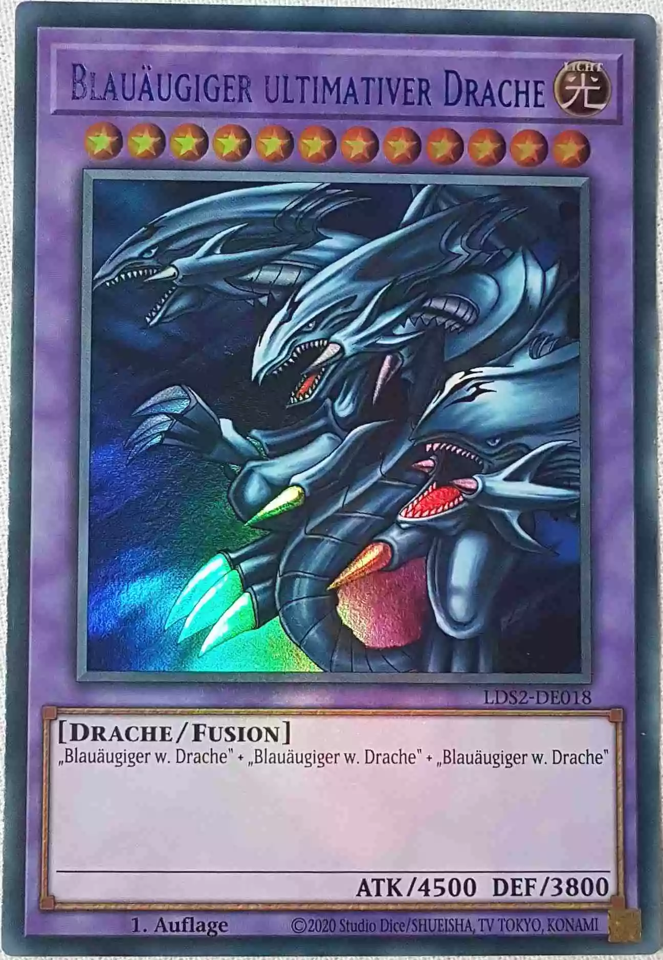 Blauäugiger ultimativer Drache (blau) LDS2-DE018 ist in Colorful Ultra Rare Yu-Gi-Oh Karte aus Legendary Duelists: Season 2 1.Auflage