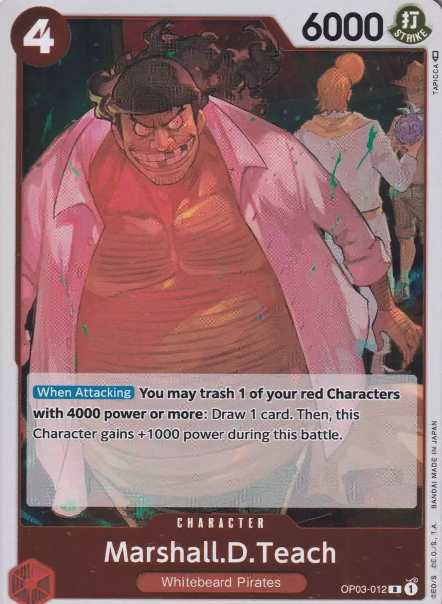 Marshall.D.Teach OP03-012 ist in Rare. Die One Piece Karte ist aus Pillars of Strength OP-03 in Normal Art.