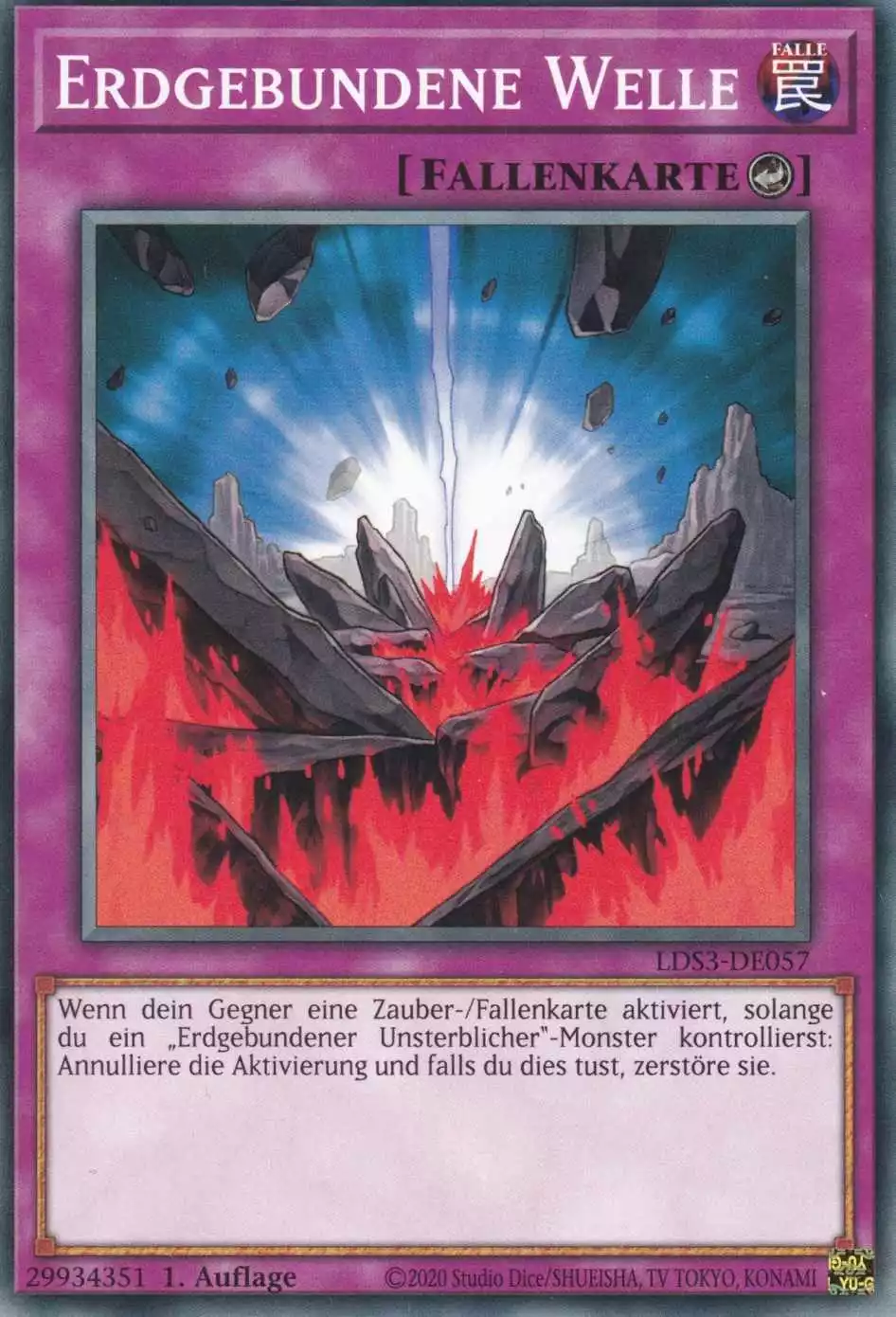 Erdgebundene Welle LDS3-DE057 ist in Common Yu-Gi-Oh Karte aus Legendary Duelists Season 3 1.Auflage