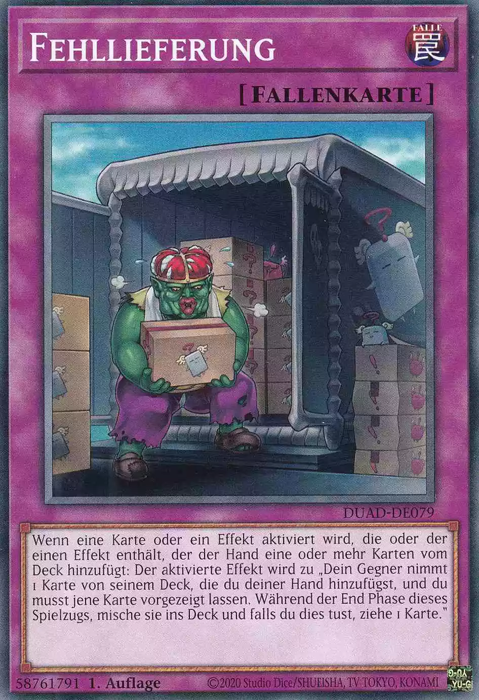 Fehllieferung DUAD-DE079 ist in Common Yu-Gi-Oh Karte aus Duelist’s Advance 1.Auflage