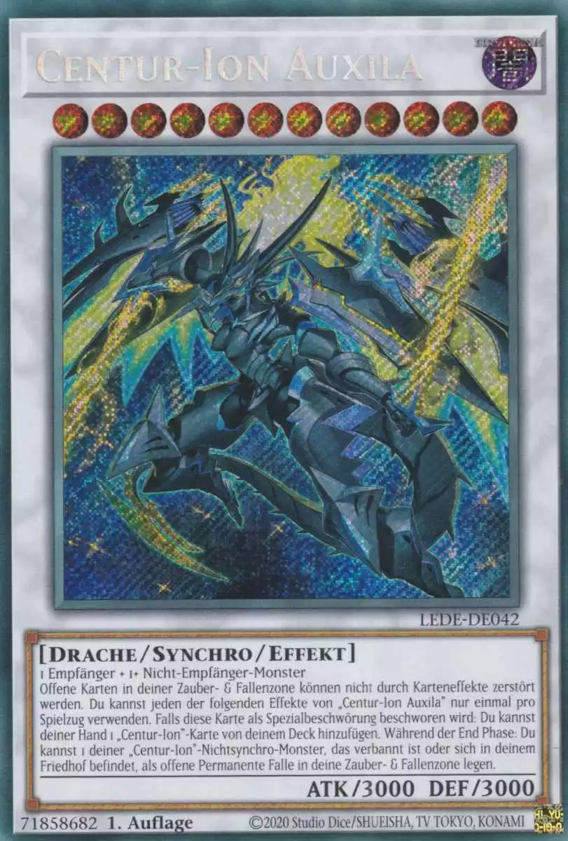 Centur-Ion Auxila LEDE-DE042 ist in Secret Rare Yu-Gi-Oh Karte aus Legacy Of Destruction 1.Auflage