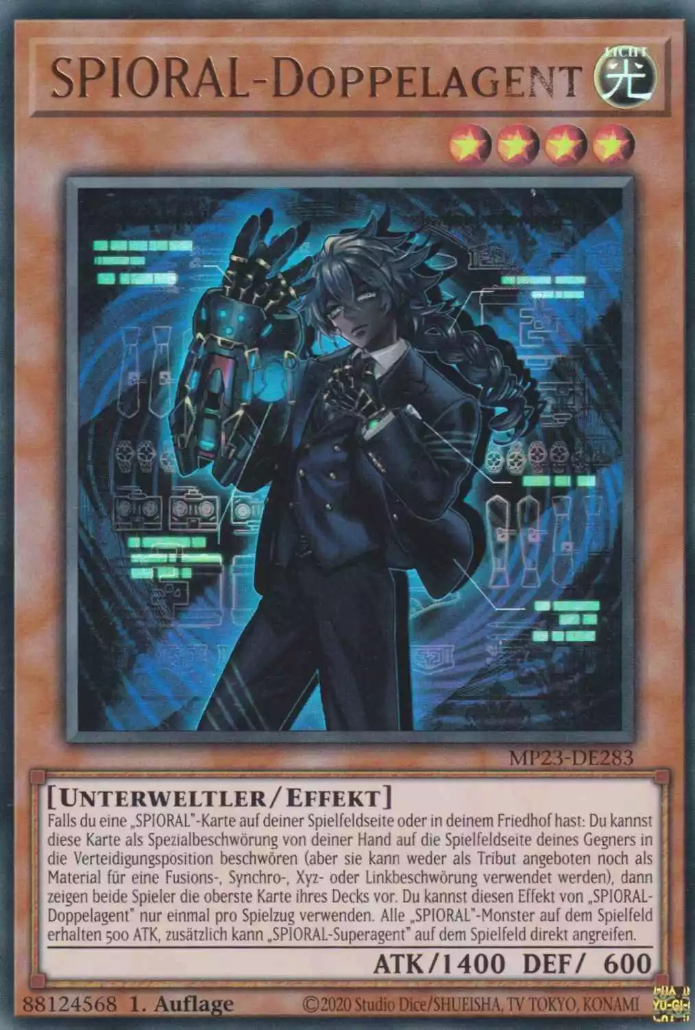 mp23-de283-spioral-doppelagent-ultra-rare-25th-anniversary-tin-dueling-heroes SPIORAL-Doppelagent MP23-DE283 ist in Ultra Rare Yu-Gi-Oh Karte aus 25th Anniversary Tin Dueling Heroes 1.Auflage