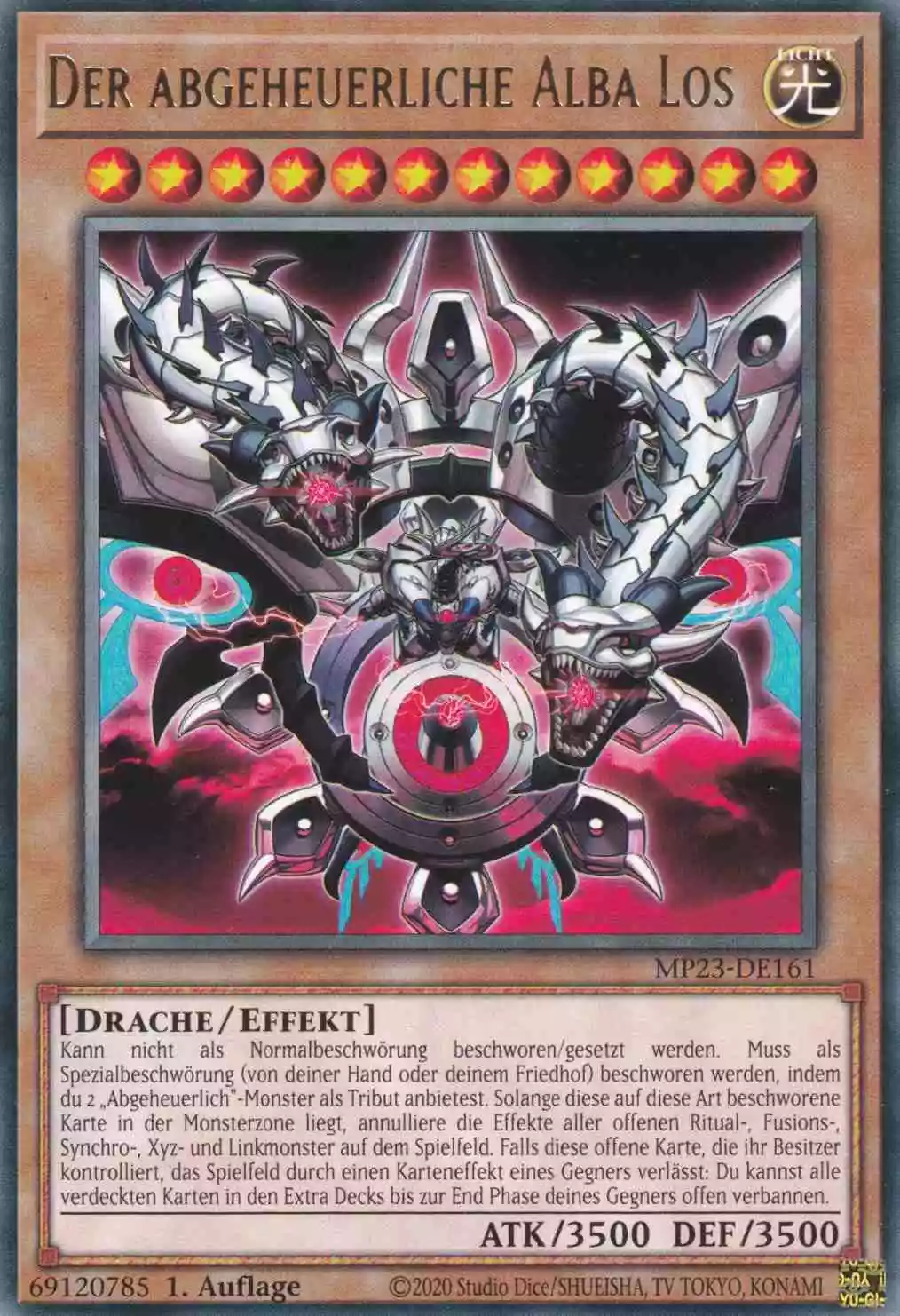 Der abgeheuerliche Alba Los MP23-DE161 ist in Rare Yu-Gi-Oh Karte aus 25th Anniversary Tin Dueling Heroes 1.Auflage