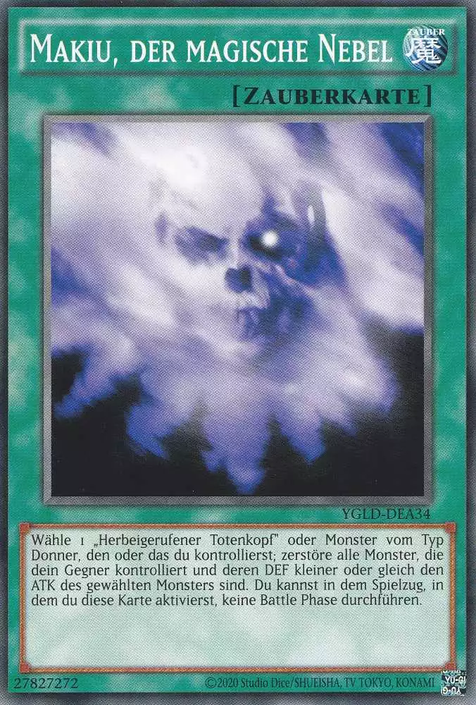 Makiu, der magische Nebel YGLD-DEA34 ist in Common Yu-Gi-Oh Karte aus Yugis Legendary Decks - King of Games unlimitiert