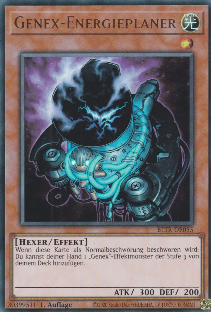 Genex-Energieplaner BLTR-DE055 ist in Ultra Rare Yu-Gi-Oh Karte aus Battles of Legend Terminal Revenge 1.Auflage