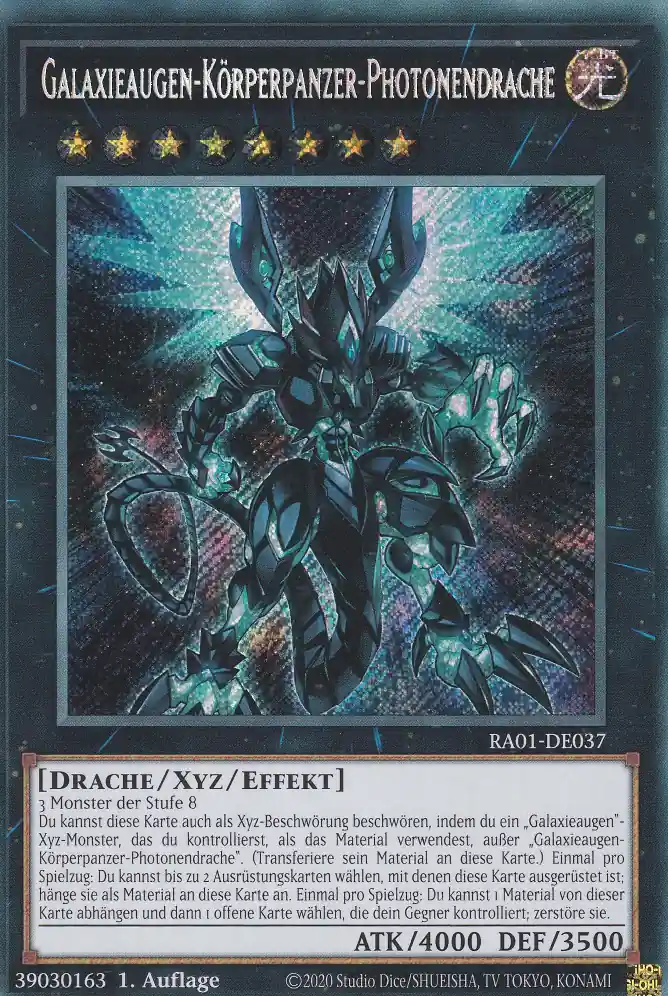 ra01-de037-scr-galaxieaugen-koerperpanzer-photonendrache-secret-rare-25th-anniversary-rarity-collection Galaxieaugen-Körperpanzer-Photonendrache RA01-DE037 ist in Secret Rare Yu-Gi-Oh Karte aus 25th Anniversary Rarity Collection 1.Auflage