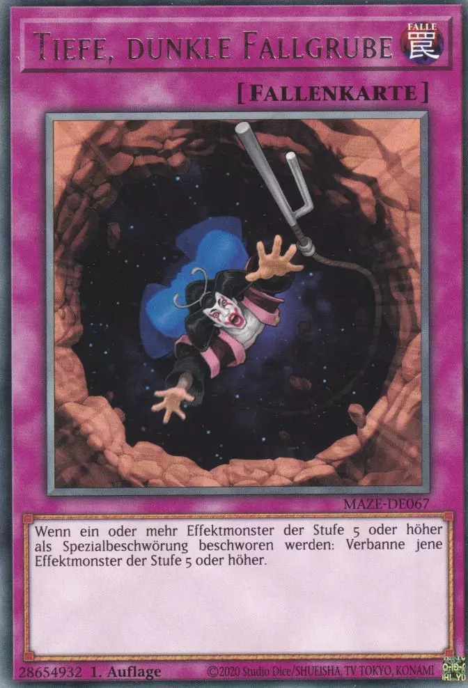 Tiefe, dunkle Fallgrube MAZE-DE067 ist in Rare Yu-Gi-Oh Karte aus Maze of Memories 1.Auflage