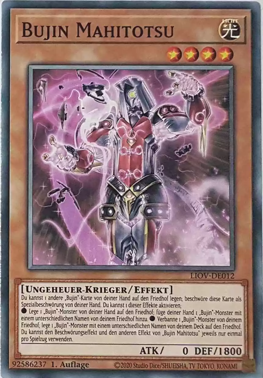 Bujin Mahitotsu LIOV-DE012 ist in Common Yu-Gi-Oh Karte aus Lightning Overdrive 1.Auflage