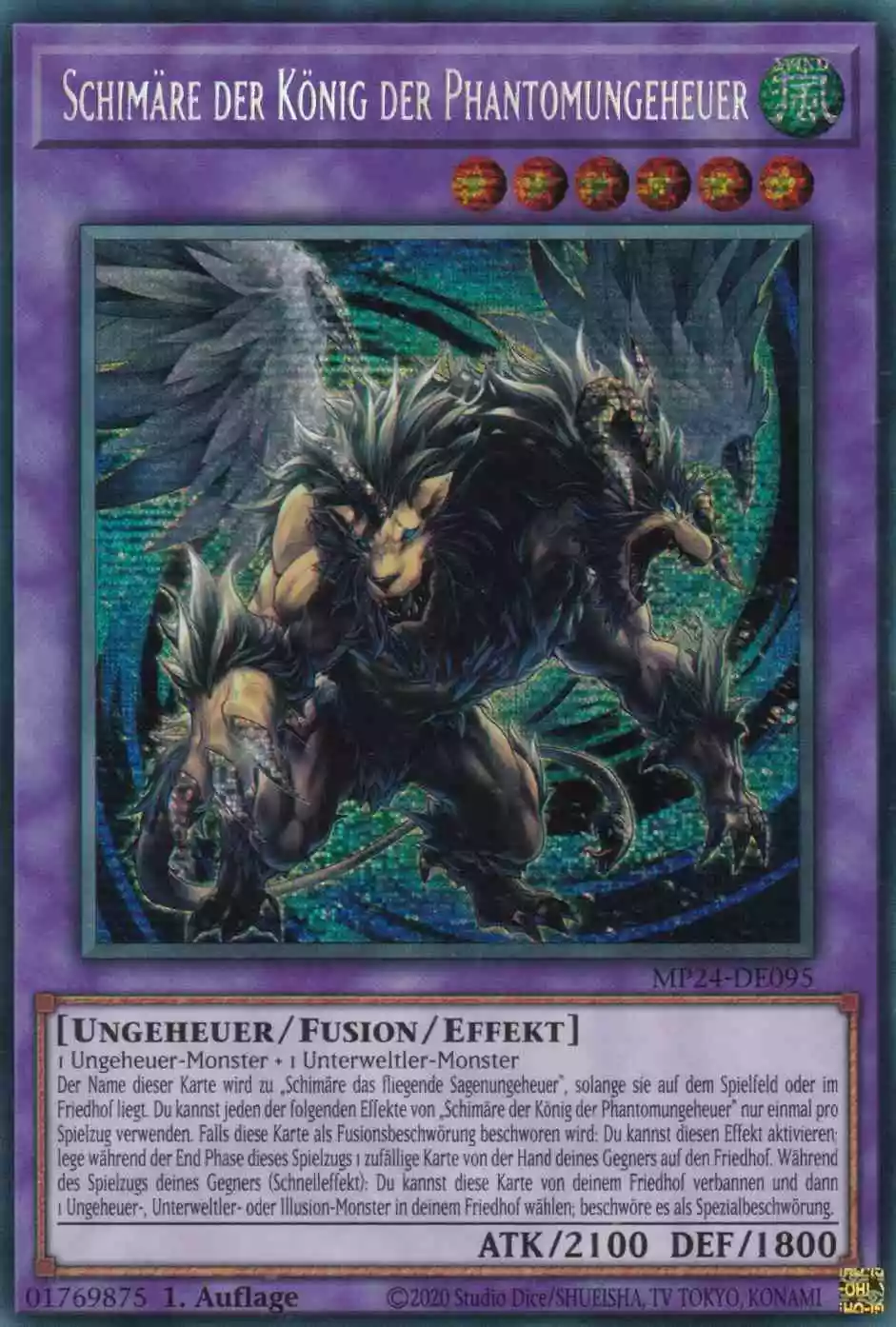 Schimäre der König der Phantomungeheuer MP24-DE095 ist in Prismatic Secret Rare Yu-Gi-Oh Karte aus 25th Anniversary Tin Dueling Mirrors 1.Auflage
