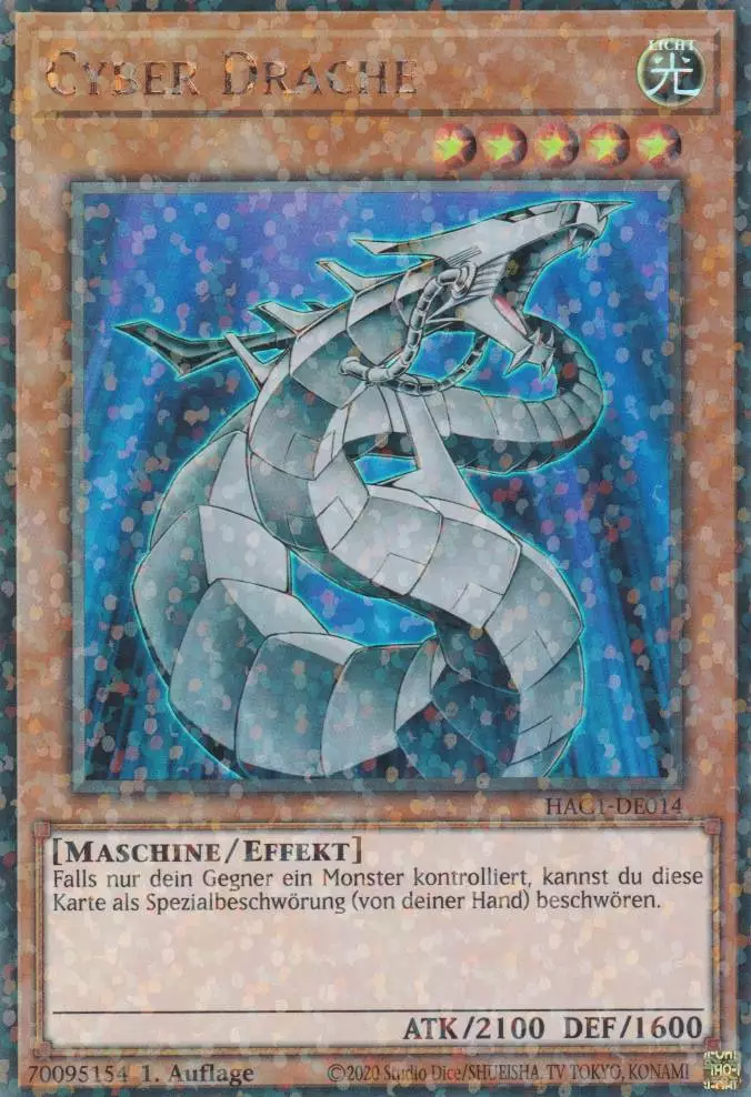 Cyber Drache HAC1-DE014 ist in Duel Terminal Ultra Parallel Rare Yu-Gi-Oh Karte aus Hidden Arsenal Chapter 1 1.Auflage