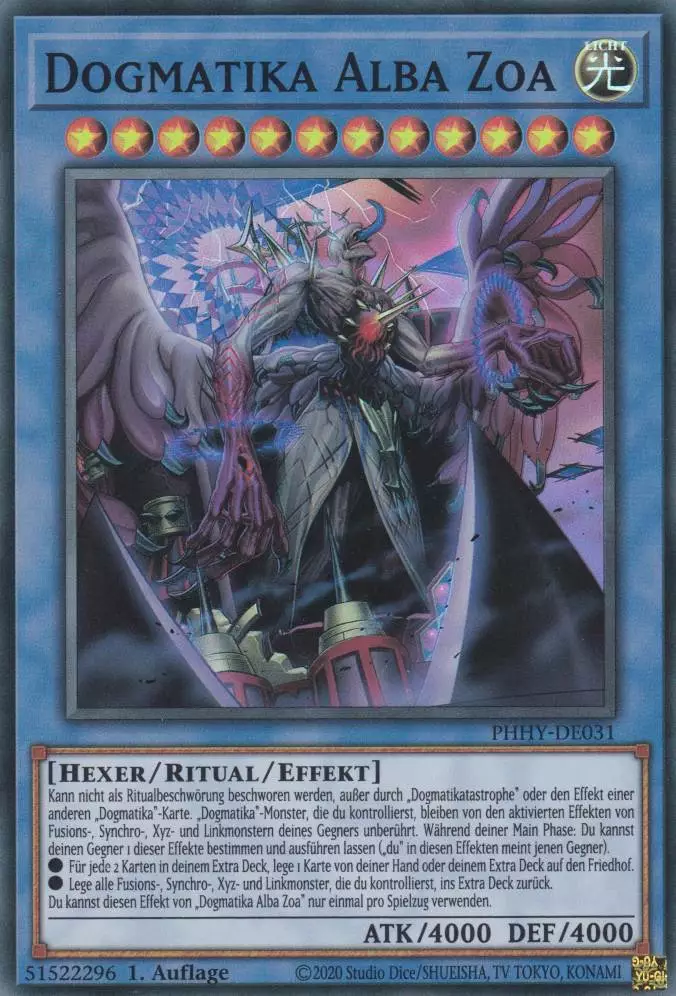 Dogmatika Alba Zoa PHHY-DE031 ist in Super Rare Yu-Gi-Oh Karte aus Photon Hypernova 1.Auflage