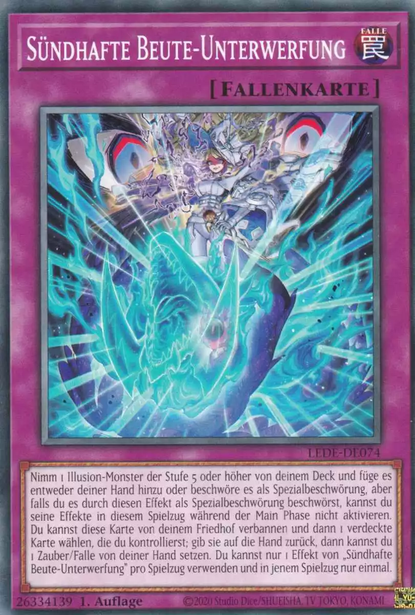 Sündhafte Beute-Unterwerfung LEDE-DE074 ist in Common Yu-Gi-Oh Karte aus Legacy Of Destruction 1.Auflage