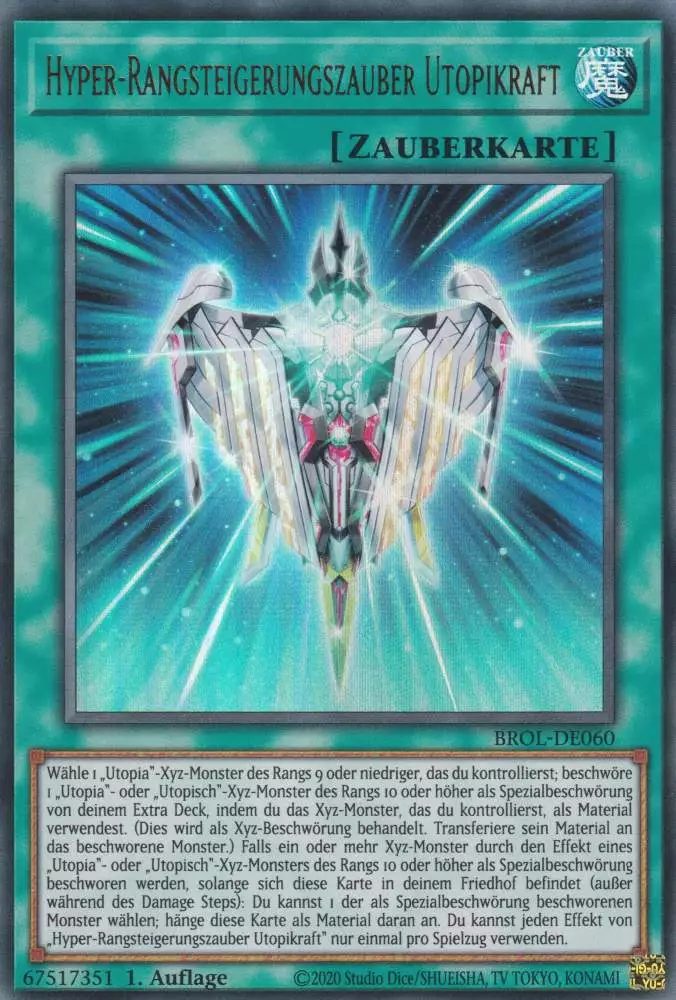 Hyper-Rangsteigerungszauber Utopikraft BROL-DE060 ist in Ultra Rare Yu-Gi-Oh Karte aus Brothers of Legend 1.Auflage