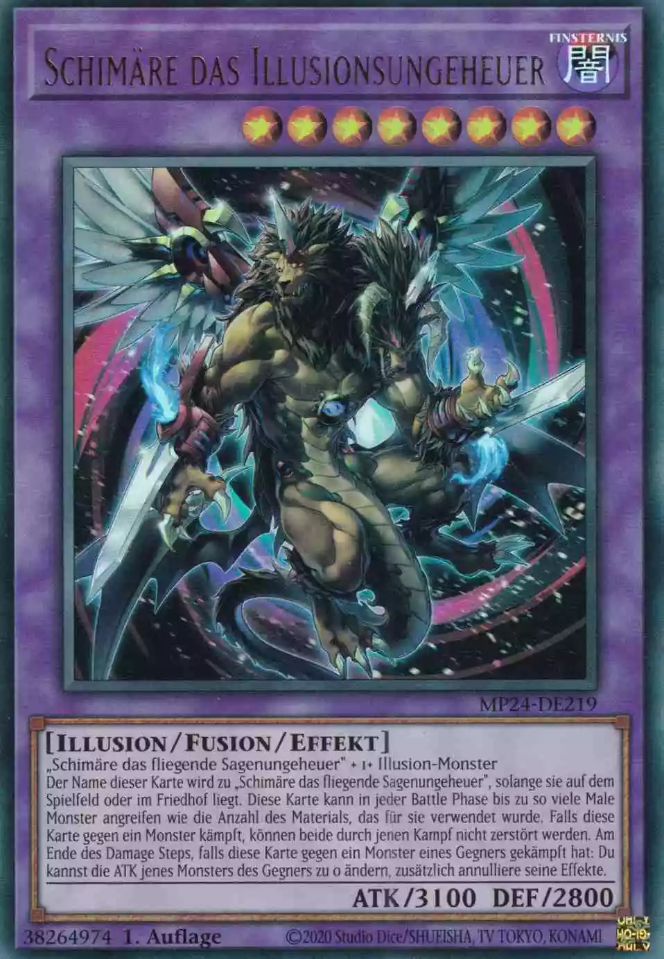 Schimäre das Illusionsungeheuer Ultra Rare MP24-DE219 Yugioh Karte Schimäre das Illusionsungeheuer MP24-DE219 ist in Ultra Rare Yu-Gi-Oh Karte aus 25th Anniversary Tin Dueling Mirrors 1.Auflage