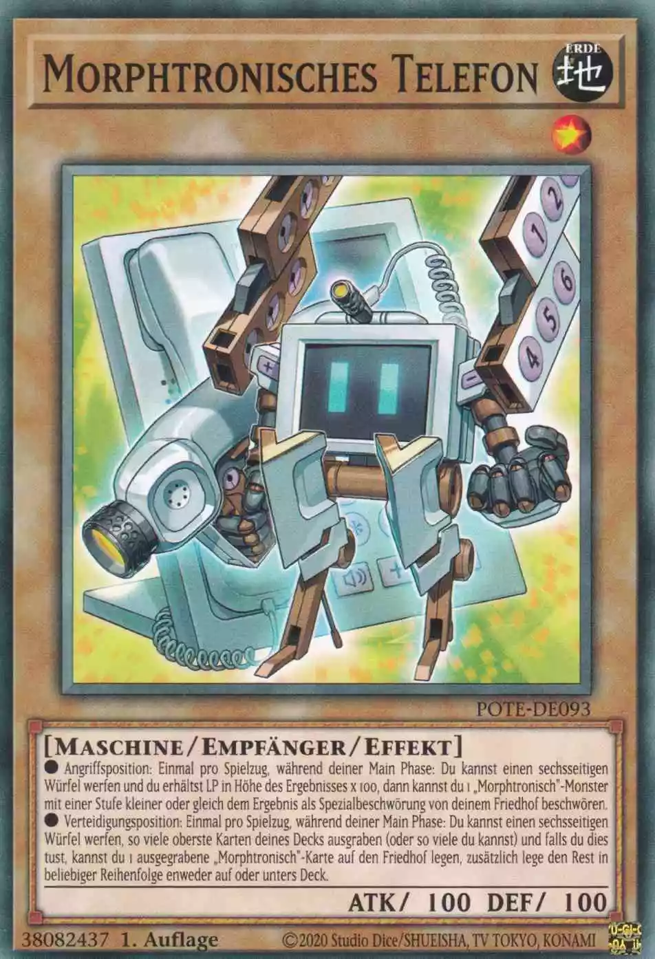 Morphtronisches Telefon POTE-DE093 ist in Common Yu-Gi-Oh Karte aus Power of the Elements 1.Auflage