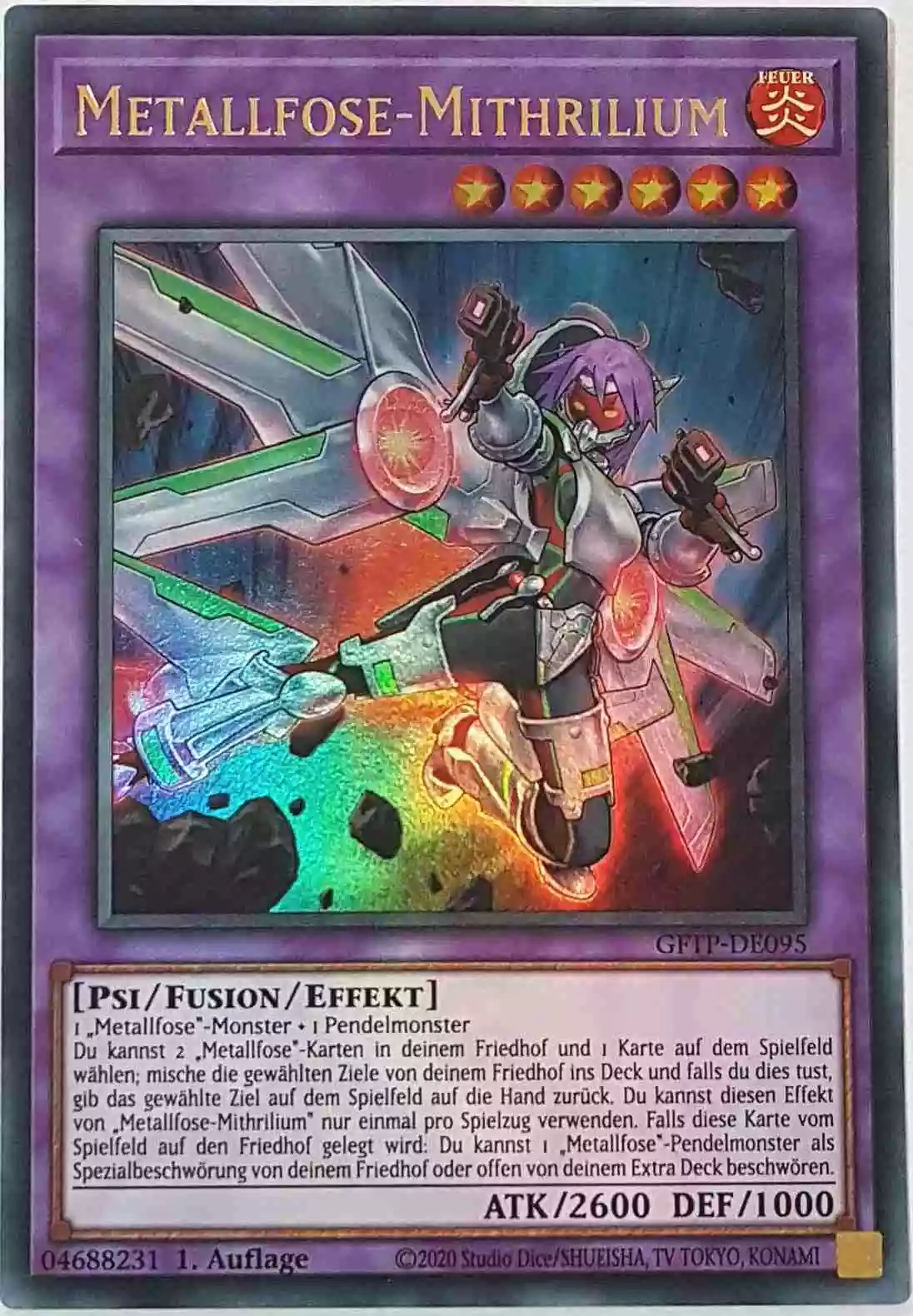 Metallfose-Mithrilium GFTP-DE095 ist in Ultra Rare Yu-Gi-Oh Karte aus Ghost From The Past 1.Auflage
