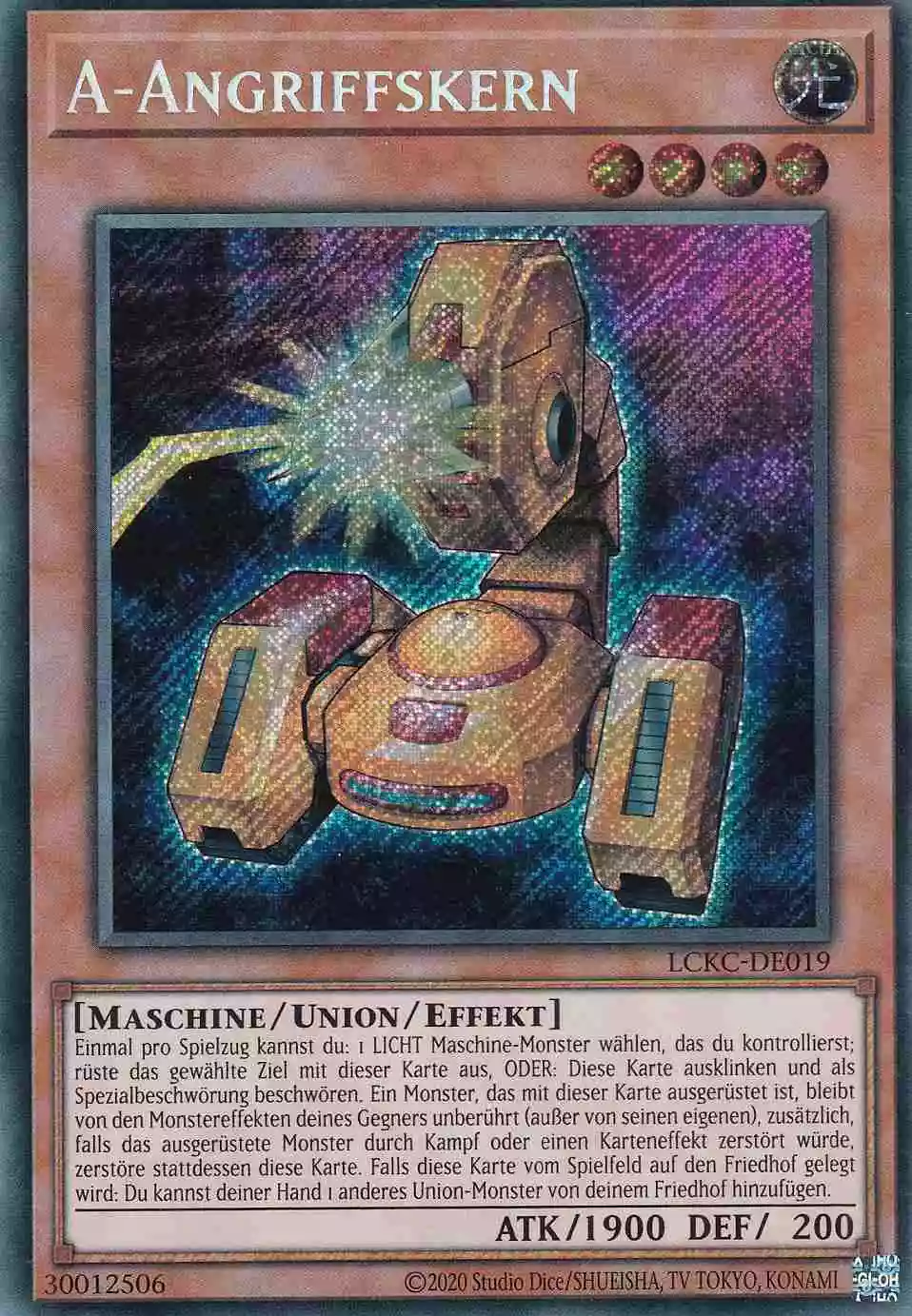 A-Angriffskern LCKC-DE019 ist in Secret Rare Yu-Gi-Oh Karte aus Legendary Collection Kaiba unlimitiert