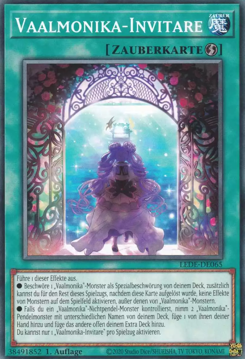 Vaalmonika-Invitare LEDE-DE065 ist in Common Yu-Gi-Oh Karte aus Legacy Of Destruction 1.Auflage