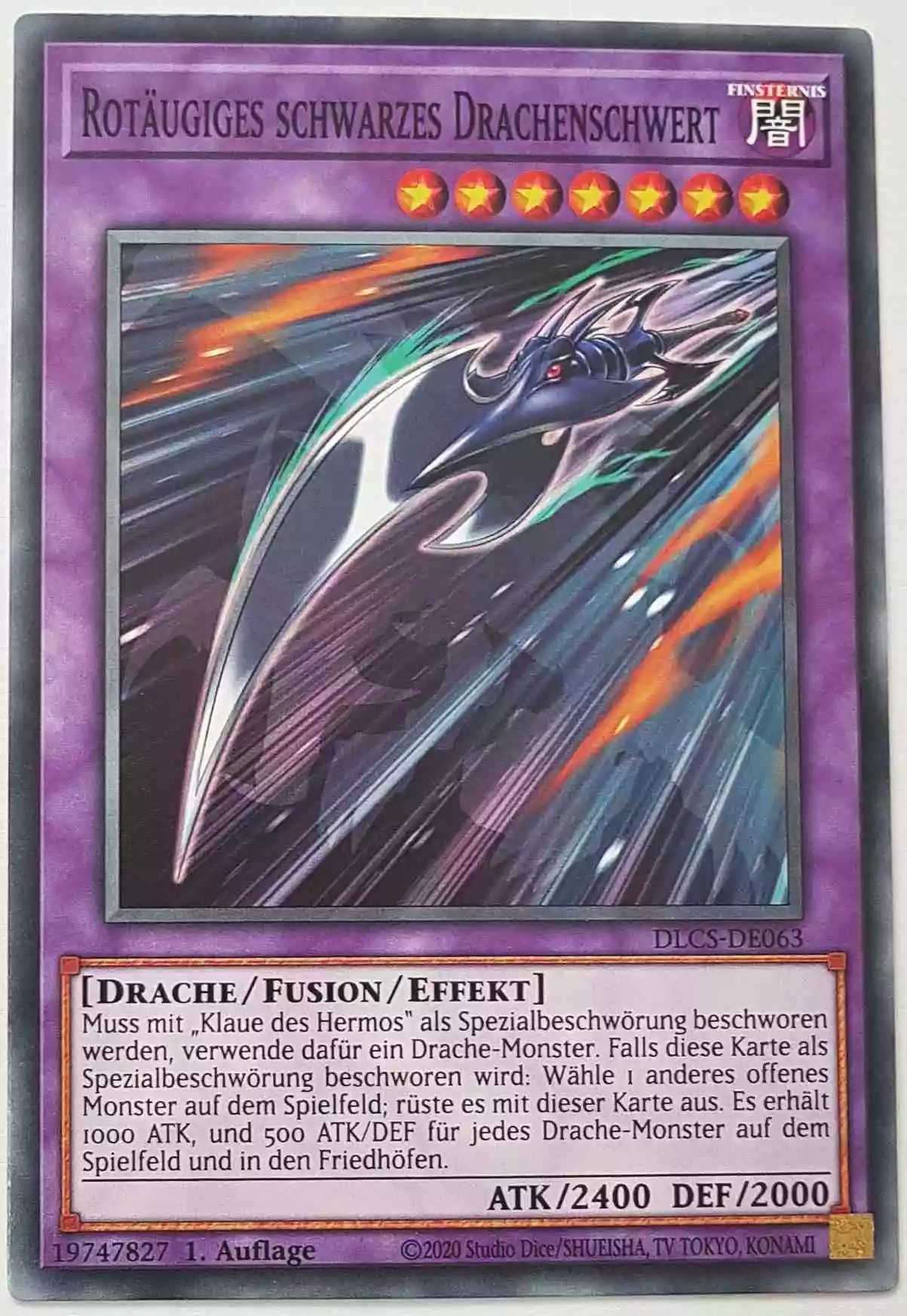 Rotäugiges schwarzes Drachenschwert DLCS-DE063 ist in Common Yu-Gi-Oh Karte aus Dragons of Legend The Complete Series 1.Auflage